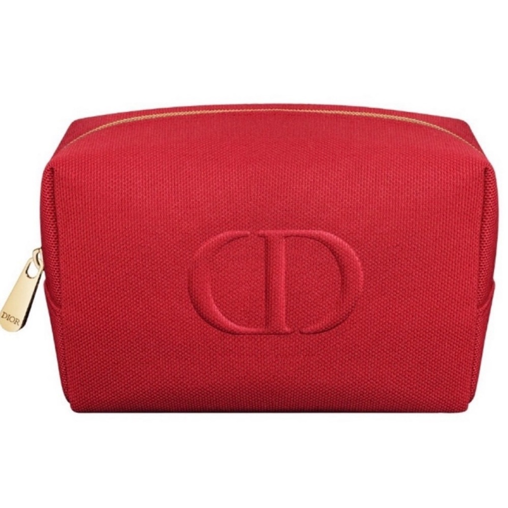 Dior Red Beauty Pouch Cosmetic Organizer Makeup - Picture 1 of 7